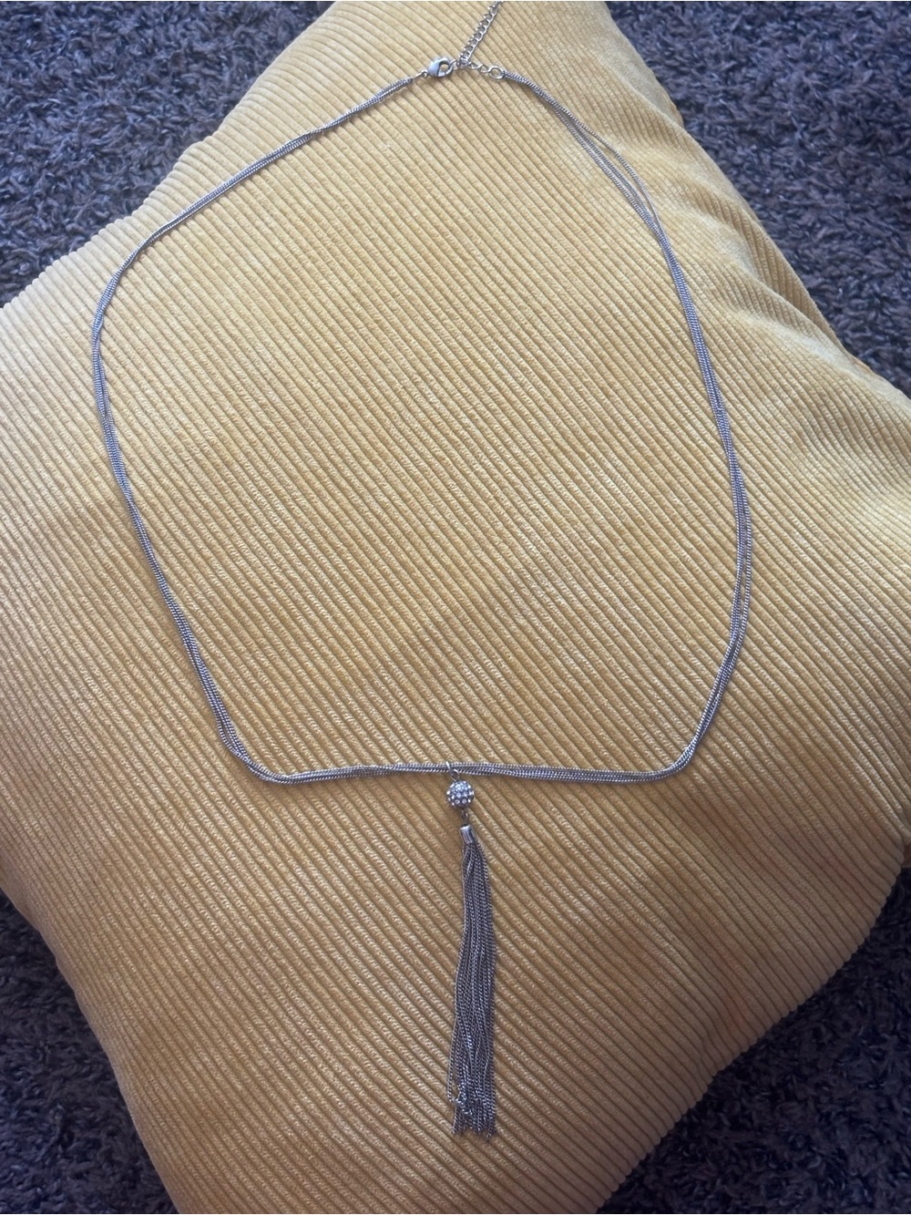 Silver Tassel Pendant Necklace